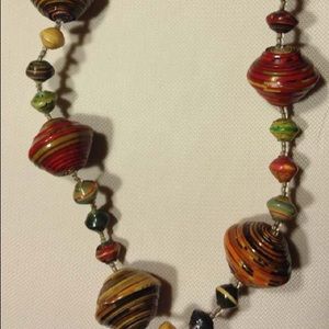 Paper beaded necklace